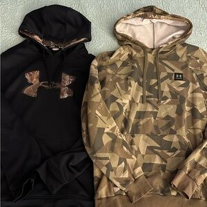 UNDER ARMOUR Men’s Hoodie Hooded Sweatshirts Medium Camouflage Set Of 2